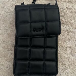 DKNY Black Quilted phone flap Bag